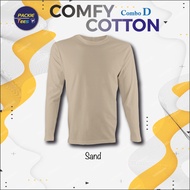 LONG SLEEVE SAND CT5484 100% COMFY COTTON ROUND NECK LENGAN PANJANG PLAIN TSHIRT UNISEX KEMEJA CT54 