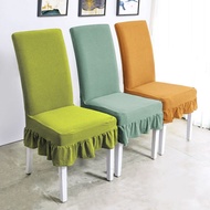 2021 New Knitting Super Soft Polar Fleece Fabric Skirt Chair Cover Modern Elastic Chair Covers Dining Room