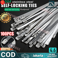 100pcs Kabel Ties Stainless Steel Multifunctional 4.6 x 200mm 100 PCS CABLE TIES BESI TALI 304/Kabel