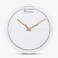 jam dinding wall clock Nordic Wooden Clock Wall Clock Bedroom Simple European Mute Clock European Cl