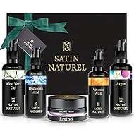 Gifts for Women - Luxurious Eternal Beauty Gift Set Women Vegan - Organic Aloe Vera Gel, Argan Oil, Vitamin C &amp; Hyaluronic Serum &amp; Retinol Cream - Birthday Gifts for Women