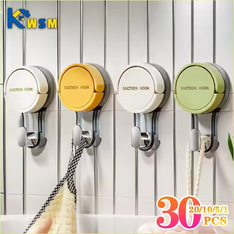 1-30PCS Suction Cup Hook Reusable Stronge Vacuum Bathroom Suction Cup Hooks Waterproof Towel Rack Cl