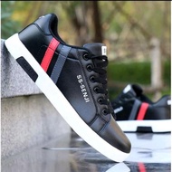 Sepatu Sneakers Pria SS SENJI Hitam Kualitas Premium - Sepatu Kets Pria Dewasa Terbaru - Sepatu Kets