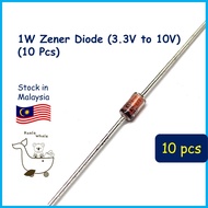 10PCS 1W Zener Diode  3.3V to 10V 3.6V 3.9V 4.3V 4.7V 5.1V 5.6V 6.2V 6.8V 7.5V 8.2V 9.1V 10V 1N4728A