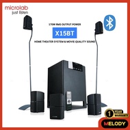 microlab X15BT ชุดลำโพง ระบบเสียง 5.1 Bluetooth 5.0 พร้อมช่องเสียบไมค์ คาราโอเกะ แถมขาตั้ง 2 ตัวในชุ