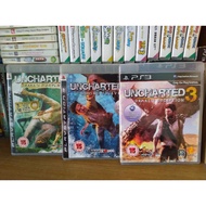 Uncharted 1 Drake's Fortune, 2 Among Thieves, 3 Drake's Deception PS3