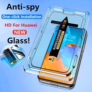 Luxury HD One-click installation Tempered Glass For Huawei P30 P40 Nova 6 7 7E 5T 5 Pro Anti-Spy Screen Protector Honor 20S 30S X10 X20 X40i V30 20 Pro Tempered Glass