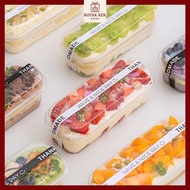 280ML Transparent Long Cake Box Ice Cream Fruit Cheesekut Boxes Mousse Pudding Tiramisu Packaging Bo