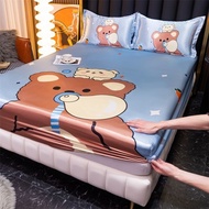 [Colorful Cartoon] Large Version Imitation Summer Ice Silk Bed Sheet Single Piece Cartoon Mattress A