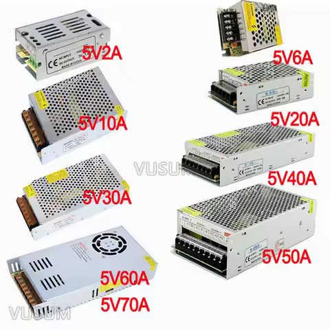 vusum Switching Led power supply 5V power supply Transformer 110V 220V AC to DC 5V 2A 6A 10A 20A 30A