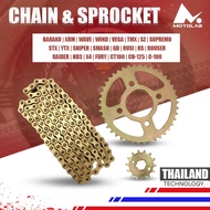 MOTOLAB HONDA MOTORCYCLE XRM/WAVE125/TMX/TMX ALPHA/SUPREMO/RS150, CHAIN, REAR, ENGINE SPROCKET SET