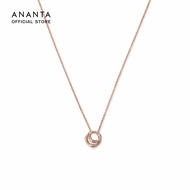 ANANTA Wave Whisper Glow Necklace สร้อยคอจี้ฝังเพชร โรสโกลด์ 10K