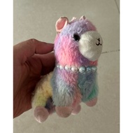 Rainbow alpaca mini plush doll
