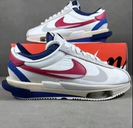 🔝sacai x Nike Cortez 復古解構跑鞋 白紅藍配色 男女同款 35-46碼