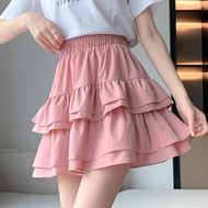 Chubby Meiyi Short Skirt a-Line Umbrella S-XL White Cake Puffy Spring Summer Korean Version High Wai