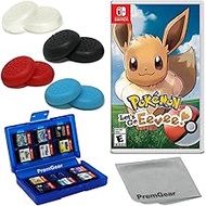 Pokémon: Let's Go, Eevee! for Nintendo Switch (US Version), with PremGear Thumb Grips (8 pack - Blac