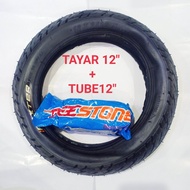 TAYAR BASIKAL + TUBE BASIKAL 12 INCHI 12X2.125 HALUS  (1 SET )