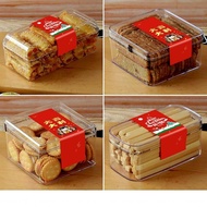 ST/🧃New Year Plastic Transparent Cookies Cranberry Snowflake Crisp Handmade Biscuit Box Square Dry Point Candy Box 4H4S