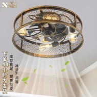 Living Room Retro Fan Lamp 2025 Hall Main Lamp with Fan Simple Modern Restaurant Integrated Ceiling 