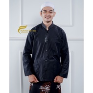 PRIA HITAM Koko Shirt For Men, Original Ammu, Adult, Long Sleeve, Exclusive, Exclusive, Side Pocket, Black