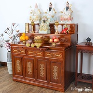 W-8&amp; Tibetan Solid Wood Altar Buddha Shrine Household Multi-Layer Cabinet Incense Burner Table Altar Altar Three-Layer B