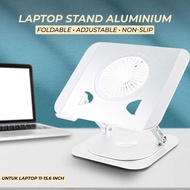 Nuoxi Laptop Stand Aluminum Foldable Adjustable Non-Slip With Fan - NU102 (Fattah)