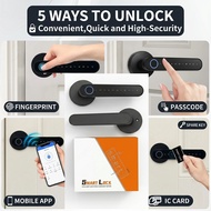 WiFi Tuya APP Biometric Fingerprint Smart Door Lock Password RFID IC Card Keyless Remote Unlocking D