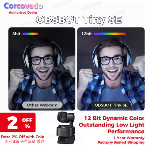®OBSBOT#1080P#100FPS#Webcam#Original@#Tiny SE#AI Tracking#PTZ Streaming Camera# with#1/2.8" Sensor# 