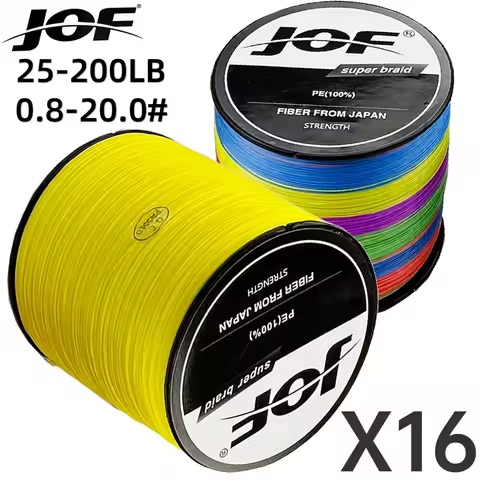 JOF X16 Super Strong Braided Fishing Line 100M 300M Multifilament Weaves Cord Test 25/32/40/55/68/80