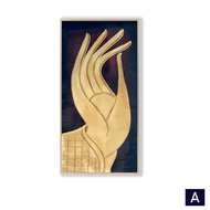 60x120CM Big Size Abstract Gold Buddha Hand Canvas Painting Buddhist Meditation Wall Art Picture (No