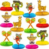 12pcs Fiesta Mexican Party Table Decoration Centerpiece - 8” Paper 5 Cinco De Mayo Party Table Decor