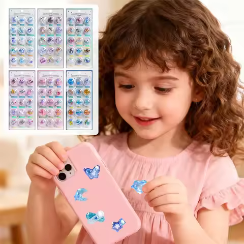 New 3D Creative Relief Capsule Stickers Cute Crystal Handmade Puzzle Children's Reward Stickers Mobi