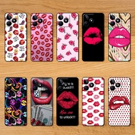 Case for Realme C51S C61 C63 C65 C67 RB99 Red lips Mobile phone protective case soft case