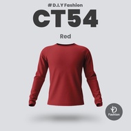 OREN SPORT Long Sleeve Plain T-shirt - Red (Unisex) CT54