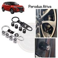 Perodua Valve Tube Cap - Black / Silver