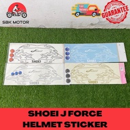 【SBK MOTOR】SHOEI J-Force Jack Helmet Sticker | Pelekat Helmet Motor | Waterproof Reflective Decal Sh