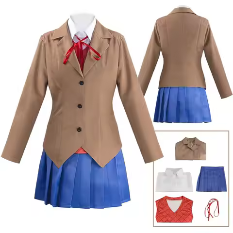 Anime Doki Doki Literature Club Cosplay Costume Natsuki Cosplay Sayori Yuri Monika Cosplay Costume S