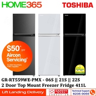 Toshiba 2 Door Top Mount Freezer Fridge 411L GR-RT559WE-PMX(06S) | GR-RT559WE-PMX(21S) | GR-RT559WE-