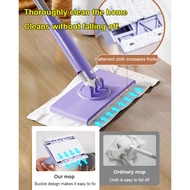 [No Dirty Hands] Auto Clamp Flat Mop / Floor Mop / Mop With Handle / Wet Dry Mop / Home Cleaning Too