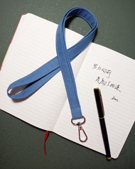 寬版有機棉-識別證頸掛繩/手機掛繩/證件带-Vintage Indigo色