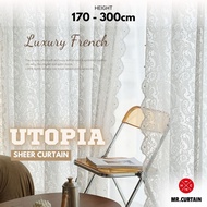 MR.CURTAIN Utopia Sheer Langsir Lace Bersulam Bunga Siap Jahit Cangkuk & Ring / Ready Made Day Curta