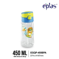 EPLAS KIDS 450/650ml Water Bottle W/Straw&Handle,Adjustable Strap,Botol Air Kanak,EGQP-450BPA,650BPA