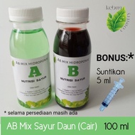 Pupuk hidroponik AB mix nutrisi sayur botol 100 ml