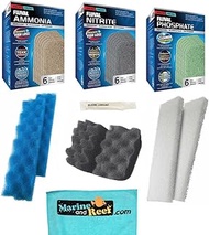 Inland Seas Fluval Bundle of 6 Replacement Medias for 406/407 Aquarium Filters: All Three Bio-Foams,