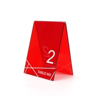 Restaurant Bar Table Number - Acrylic Table Number Set 8x6x11 cm