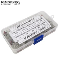 10Values*20PCS Zener Diode Assortment DNIGEF Diy Kit Electronic Set Pack 3.3V 3.6V 3.9V 4.3V 4.7V 5.