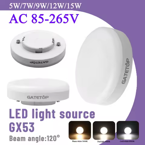 2pcs Hight lumen LED Spotlight GX53 5W 7W 9W 15W AC85-265V 100lm/W Daylight Warm white Cold light fo