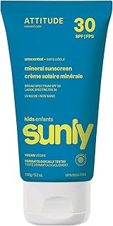 ATTITUDE Mineral Sunscreen for Baby and Kids, EWG Verified, Broad Spectrum UVA/UVB, Dermatologically