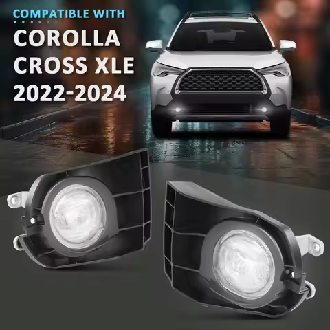 Front Bumper Fog Light with Bracket Left Right for 2022-2024 Toyota Corolla Cross Xle Clear Lens Col