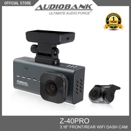 AUDIOBANK Z-40PRO Front/Rear WIFI Dashcam Car Recorder 2560P 3.16" Touch Screen Night Vision with 24
